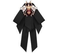 PLAFOPE Retro Black Bee Brooches for Women Elegant Brooch Neck Tie with Alloy and Cloth Material Easy to Wear for New Year and Collarless or Stand-up Collar Styles