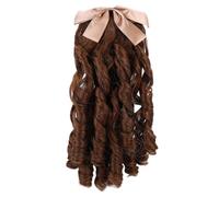 PLAFOPE Retro Curly Ponytail Hairpiece Lightweight Natural Look Ponytail Wig for Cosplay Headdress Volume-enhancing Synthetic Hair Extension in Light Brown Skin-friendly Material