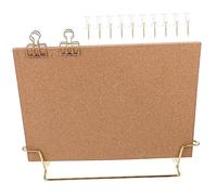 PLAFOPE Reusable Small Cork Message Board with Gold Frame for Office Desk Decor Photo Display Bulletin Board for Notes Memos and Reminders Lightweight Stylish for Home and Workspaces