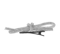 PLAFOPE Rhinestone Bow Hair Clip Metal Hair Accessory for Women Decorative Butterfly Clip for Weddings Parties Graduations Secure Hold for Straight Curly Ponytail Braids