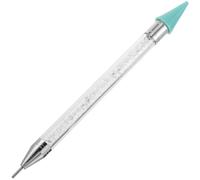 PLAFOPE Rhinestone Picker Dotting Pen Dual-ended Design Acrylic Resistant to Damage White Magnetic Nail Polish Tool for Professional Nail Artists and Beginners