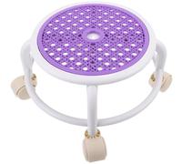 PLAFOPE Rolling Stool with Wheels, Comfortable Plastic Small Footstool for Nail Salon Use and Pedicure, Multipurpose Low Seat for Home Or Professional Settings