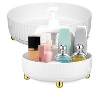 PLAFOPE Rotating Cosmetic Storage Box 2pcs with Removable Bottom