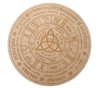 PLAFOPE Sacrifice Altar Wooden Psychic Board round Board Rituals Ornament Khaki Wood Purify The Mind Ornament for Home Decor Family Sacrifices