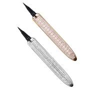 PLAFOPE Self-adhesive Waterproof Eyeliner Pen Diamond Glitter, 2pcs Sweat-proof Cosmetic Makeup Pens for Women, Pearl Rose Gold Eye Liner for Glamour