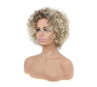 PLAFOPE Short Afro Curly Wig for Women Heat Resistant High Temperature Fiber Hairpiece Fashionable Lightweight Headwear for Daily Use Breathable and Synthetic Hair