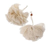 PLAFOPE Shower Puff with Strong Foaming 2pcs Eco Friendly Bath Balls Made of Ramie Fiber and Lower Consumption of Shower Gel Exfoliating Loofah Body Gift for Friends or Hotel Use