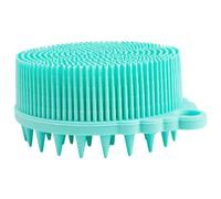 PLAFOPE Silicone Bath Brush with Dual-Sided Soft Massage Surface, Head Scrubber and Sensory Shower Brush, Green, Suitable for Newborns and Bathing Care