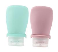 PLAFOPE Silicone Leak-proof Travel Liquid Containers 2pcs 60ml Portable Squeeze Bottles for Toiletries Women Travel Size Toiletry Containers Leak-proof Design