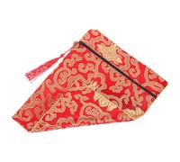 PLAFOPE Silk Buddhist Zen Book Wrap Cloth with Handle Red Brocade Purse Storage Bag for Scriptures Religious Texts and Document Organizer Easy-clean Bible Cover Case for Travel and Daily