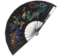 PLAFOPE Silk folding fan with stainless steel frame, vintage folding fan designed for home decoration and party use, portable handheld fan for women