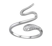 PLAFOPE Silver Snake Adjustable Hip-hop Party Jewelry for Women Winding and Fine Polishing Stylish Simple Chic for Birthday and Party