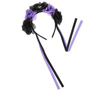 PLAFOPE Skull Headband for Day of The Dead Halloween Hair Adornment Flower Skull Headdress Random Color