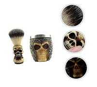 PLAFOPE Skull Pattern Beard Brush Set for Men Shaving and Facial Cleaning Kit Hair Brush Perfect Grooming Tool
