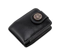 PLAFOPE Small Lipsticks Carrying Pouch Built-in Mirror, Pu Leather Lipstick Case in Wise Black, Portable Cosmetic Holder for Travel and Handbag