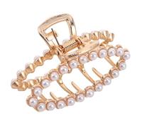 PLAFOPE Small Pearl Decorative Metal Hair Clips Non-slip Claw Clips for Thick Curly Hair Styling Accessories for Women and Girls with Rhinestones