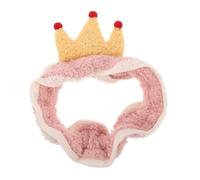PLAFOPE Soft Coral Fleece Wide Face Wash Headband for Women Comfortable Skincare Hairband with Cute Crown Design Secure Fit Makeup Accessory for Spa and Daily Use