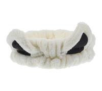 PLAFOPE Soft White Cloth Face Washing Headband Adorable Cat Ears for Women, Comfortable and Easy to Put without Hair Pulling, for Makeup and Skincare Routines