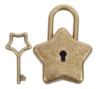 PLAFOPE Stylish Five-Pointed Star Shaped Padlock with Key for Diary and Notebook Security, Made of Sturdy Zinc Alloy, Easy to Open and Reliable Protection for DIY Projects and Personal Use