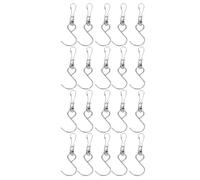 PLAFOPE Swivel Hooks with 360 Degree Rotation Stainless Steel 20pcs S Shape Built-in Bearing Clips, Weather Resistant and Easy Installation for Wind and Wind Chimes for Garden