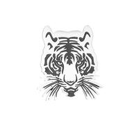 PLAFOPE Tiger Badge Brooch Metal Corsage Lapel Pin White Titanium Steel 1pcs Clothing Accessory for Sweaters and Scarves