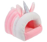 PLAFOPE Unicorn-shaped Small Pet Sleep House for Hedgehog and Small Pets, Pink Cotton Cloth Bed, Easy to Carry and Warm, Cozy Shelter for Hamster Cage Or Guinea Pig Home
