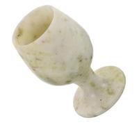 PLAFOPE Vintage Jade Goblet with Glossy Finish, Collectible Chalice Cup in Antique Whiskey Aesthetic Style, for Wedding Blessings and Altar Worship Ceremonial Use