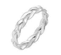 PLAFOPE Vintage Silver Creative Closed Chain Finger Ring for Women Lightweight Simple Twist Design Jewelry for Daily Wear Party Travel