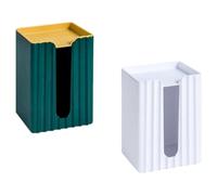 PLAFOPE Wall-mounted Tissue Box Storage Rack 2pcs Set with Free of Punch Design, Sturdy Ps Material, Space-saving Tissue Organizer for Home Bathroom or Kitchen