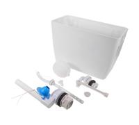 PLAFOPE Wall Mounted Toilet Flush Tank for Schools and Public Restrooms, White Plastic Water Reservoir with Pull Chain System and Complete Toilet Installation Parts