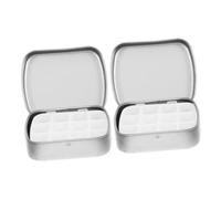 PLAFOPE Watercolor Tin Paint Box 2pcs Mini Travel Palette Metal Storage Case Lid for Artists and Craft Enthusiasts Portable Empty Tiny Paint Palette