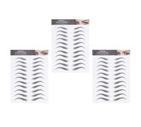 PLAFOPE Waterproof Eyebrow Transfer Stickers Temporary Eyebrow Tattoos Easy to Use Paper 3 Sheets Black for Natural-looking Eye Brows for Beginners