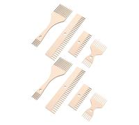 PLAFOPE Weaving Comb Crafts Handloom Beater 8pcs Double-Ended Wooden Weaving Comb for Frame Loom Yarn Packing and Fringe straightening