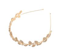 PLAFOPE Wedding Hair Pieces for Brides Gold Alloy Leaf Headband All-purpose Hairband Crown for Bridal Prom
