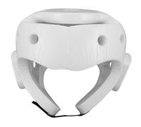 PLAFOPE White Taekwondo Headgear Mask Face Protection for Karate Training and Competitions, Made from Sturdy Pu Using Advanced Molding Technology for Adults