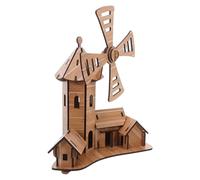 PLAFOPE Windmill Puzzle Kit DIY Stem Science Experiment Educational Craft Model with Mini House Creative Engineering for Classroom Projects and Home Decor