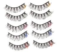 PLAFOPE Wispy Lashes Faux Fur 10 Pairs False Lashes for Women Cosplay and Daily Use