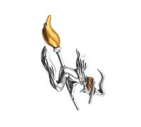 PLAFOPE Witch Riding Broom Silver Alloy for Women Breastpin Brooch Pin Costume Prop Decoration Chic Unique Small Brooches Suitable for Party Banquet