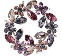 PLAFOPE Women Brooch Pin Crystal Pin Decorative Brooch Clip Rhinestone Decoration Alloy Material Appearance Charming Design Not Easy to Fade Suitable for Different Occasions
