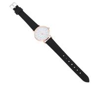 PLAFOPE Women Wrist Watch Retro Digital Design Pu Leather Belt Black