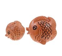 PLAFOPE Wood Carving Fish Pendant Set 2pcs Peach Wood Handcrafted Fish Accessories for Diy Bracelet Making Decorative Handicraft for Jewelry and Crafting