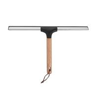 PLAFOPE Wood Handle 12-inch Glass Squeegee with Silicone Blade for Bathroom Shower Wall and Car Window Cleaning, Mini Window Cleaner Tool for Home Use