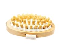 PLAFOPE Wooden Body Bath Massage Brush No Handle Rubber Wood Material for Shower Use Easy-Grip Compact Design Exfoliating Dead Skin Remover Spa Tool