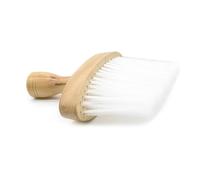 PLAFOPE Wooden Handle Barber Neck Duster Brush for Hair Cutting Broken Hair Removal Salon and Home Use Neckline Cleaning Tool with Thick Grip Handle White