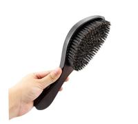 PLAFOPE Wooden Handle Beard Brush with Natural Bristles Portable Styling Tool for Men Grooming Small Curly Hair Wave Brush for Beard Care and Daily Use