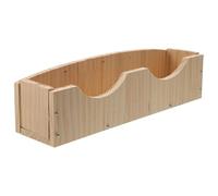 PLAFOPE Wooden Hanging Rabbit Feeder Rack with Fixator for Chinchilla and Squirrel, Khaki Bunny Feed Groove Designed to Reduce Waste and Easy to Eat, Large Capacity Feeder for Cage Use