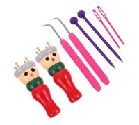 PLAFOPE Wooden Knitting Dolly Multipurpose Craft Tool for Adults DIY Yarn Weaving for Hats and Pompoms Learn French Knitting Spool with Crochet Needles for Creative Projects