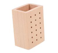 PLAFOPE Wooden Nail Drill Bit Organizer Stand 18-hole Bur Holder Block Compact Tool Storage for Nail Techs Home and Salon Practice