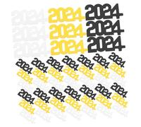 PLAFOPE Year Party Confetti Decorations Black Gold Silver Festive Table Scatters for Celebration Party Ornament for Invitations Cards and Holiday Decor