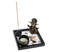 PLAFOPE Zen Microlandscape Sandbox Decor Set, Japanese Zen Garden for Desk, 12.5X12.5X3Cm Sand Table Ornament for Home Meditation and Office Relaxation